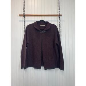 Chiaramente Wool Blend Open Front Cardigan Sweater Made In Italy Size M